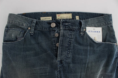 Blue Wash Cotton Denim Regular Fit Jeans Acht