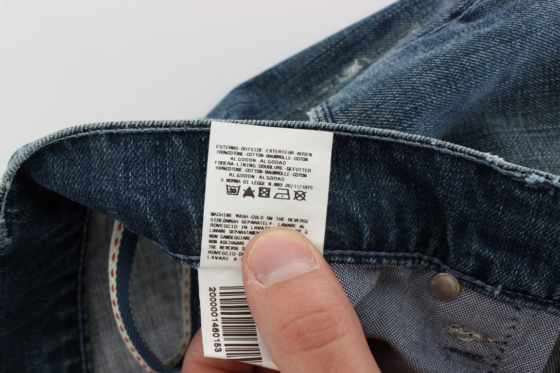 Blue Wash Cotton Denim Regular Fit Jeans Acht