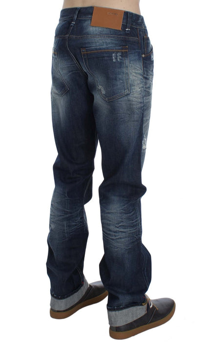 Blue Wash Cotton Denim Regular Fit Jeans Acht