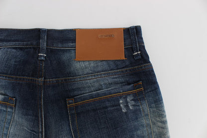 Blue Wash Cotton Denim Regular Fit Jeans Acht