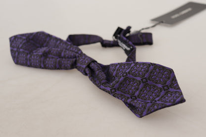Blue Geometric Silk Adjustable Neck Papillon Tie