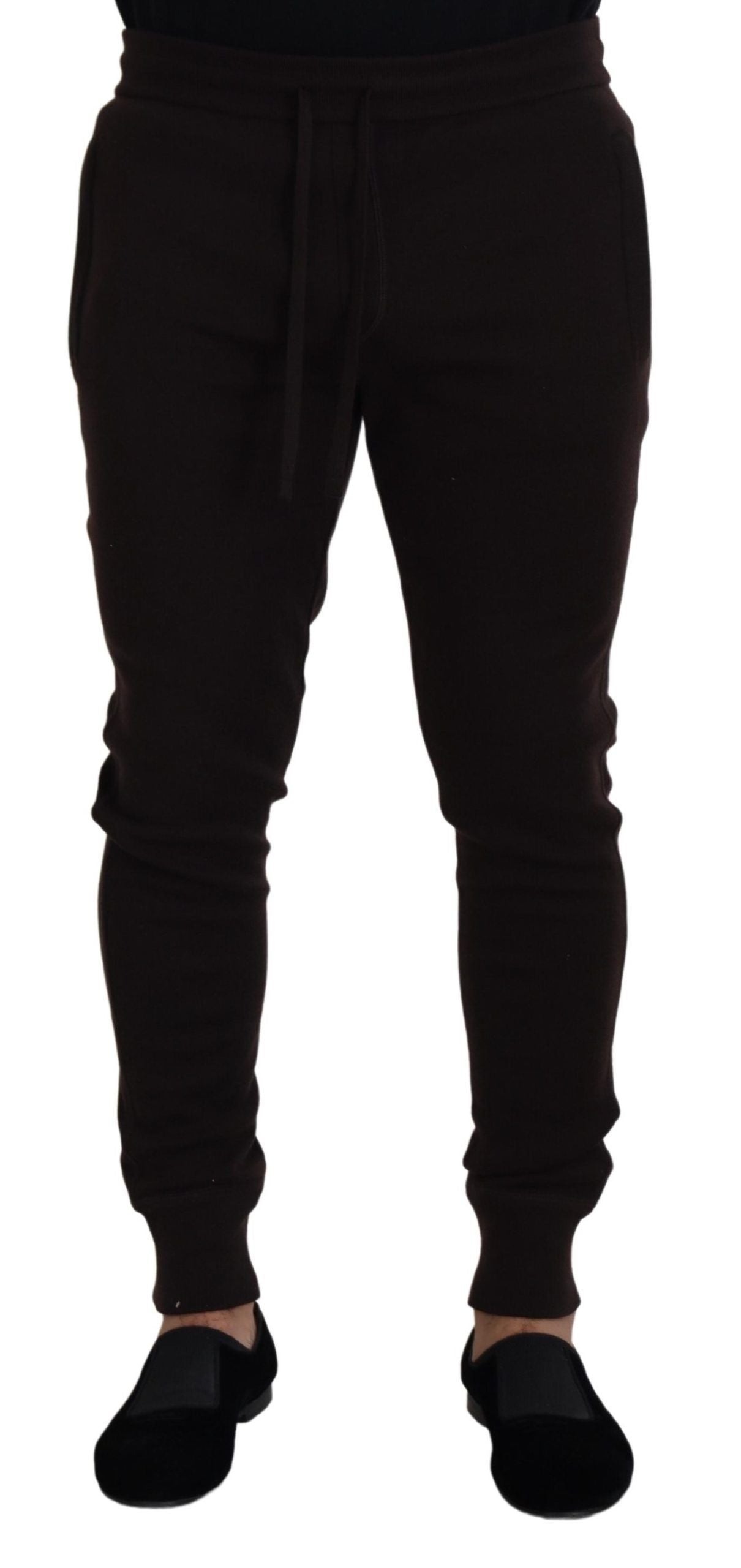 Brown Cashmere Trousers Bottoms Drawstring Pants