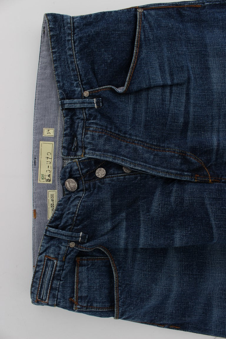 Blue Wash Cotton Baggy Loose Fit Jeans Acht