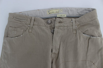 Beige Cotton Patchwork Jeans Acht