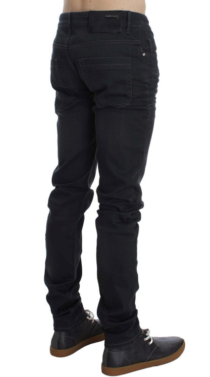 Gray Cotton Stretch Slim Fit Jeans Acht