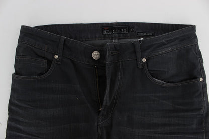 Gray Cotton Stretch Slim Fit Jeans Acht