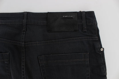 Gray Cotton Stretch Slim Fit Jeans Acht