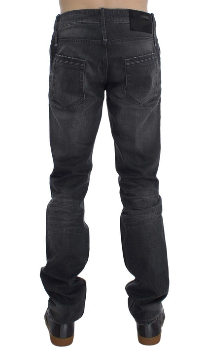 Gray Cotton Regular Low Fit Jeans Acht