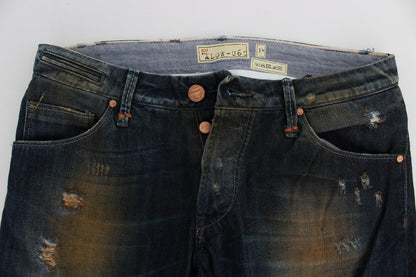 Blue Wash Cotton Regular Straight Fit Jeans Acht
