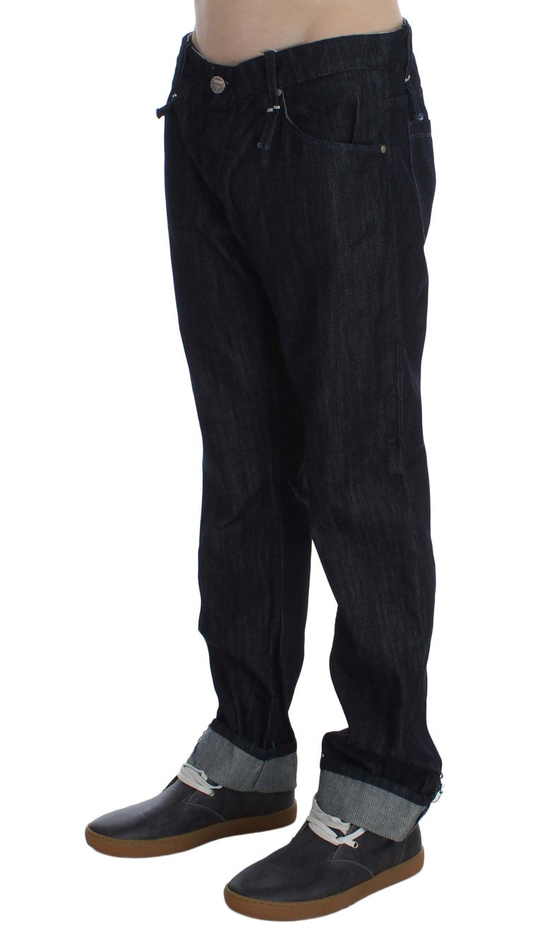Blue Cotton Regular Straight Fit Jeans Acht