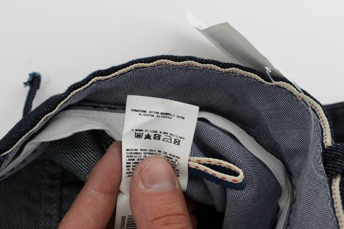 Blue Cotton Regular Straight Fit Jeans Acht