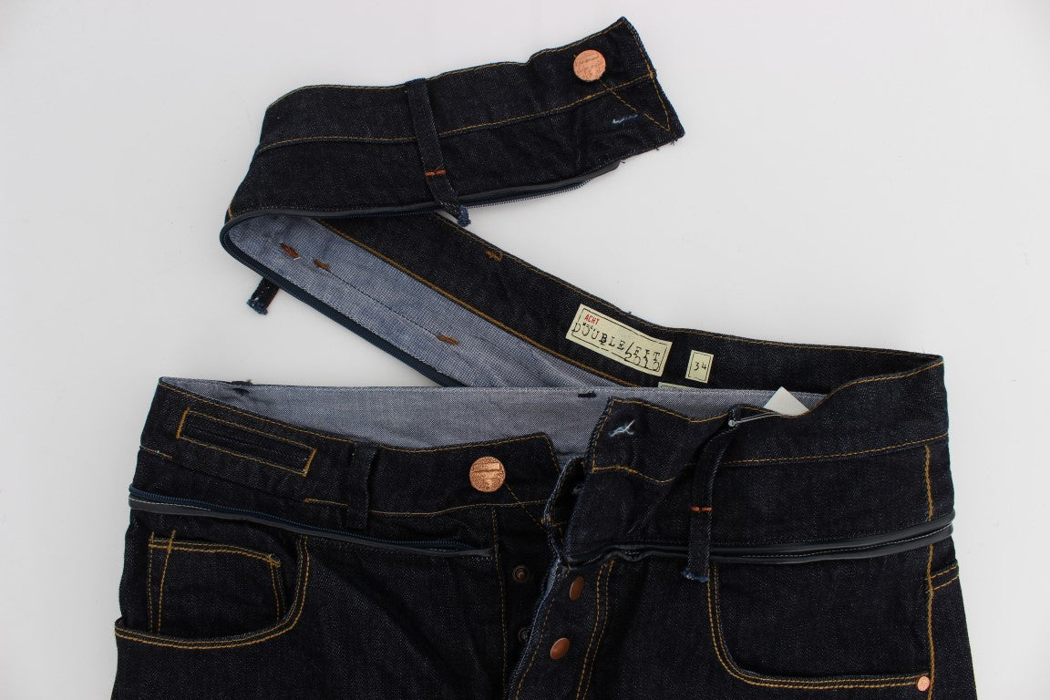 Blue Cotton Regular Straight Fit Jeans Acht