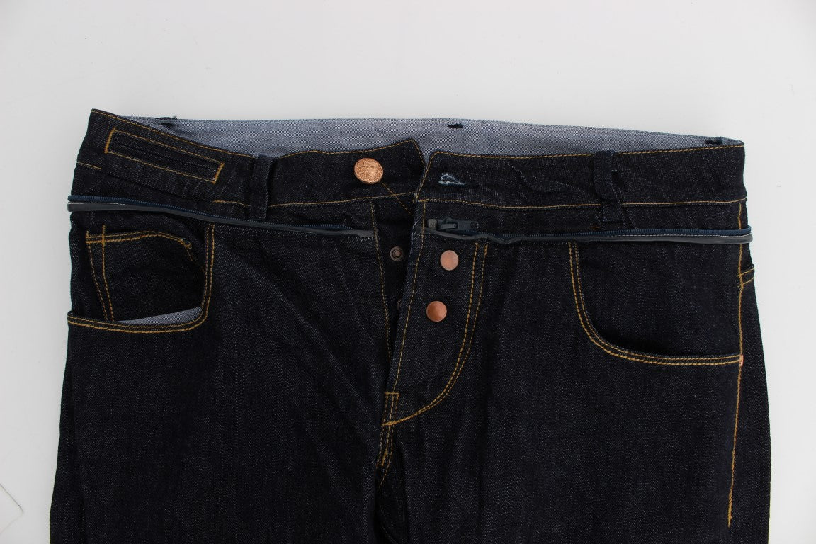 Blue Cotton Regular Straight Fit Jeans Acht