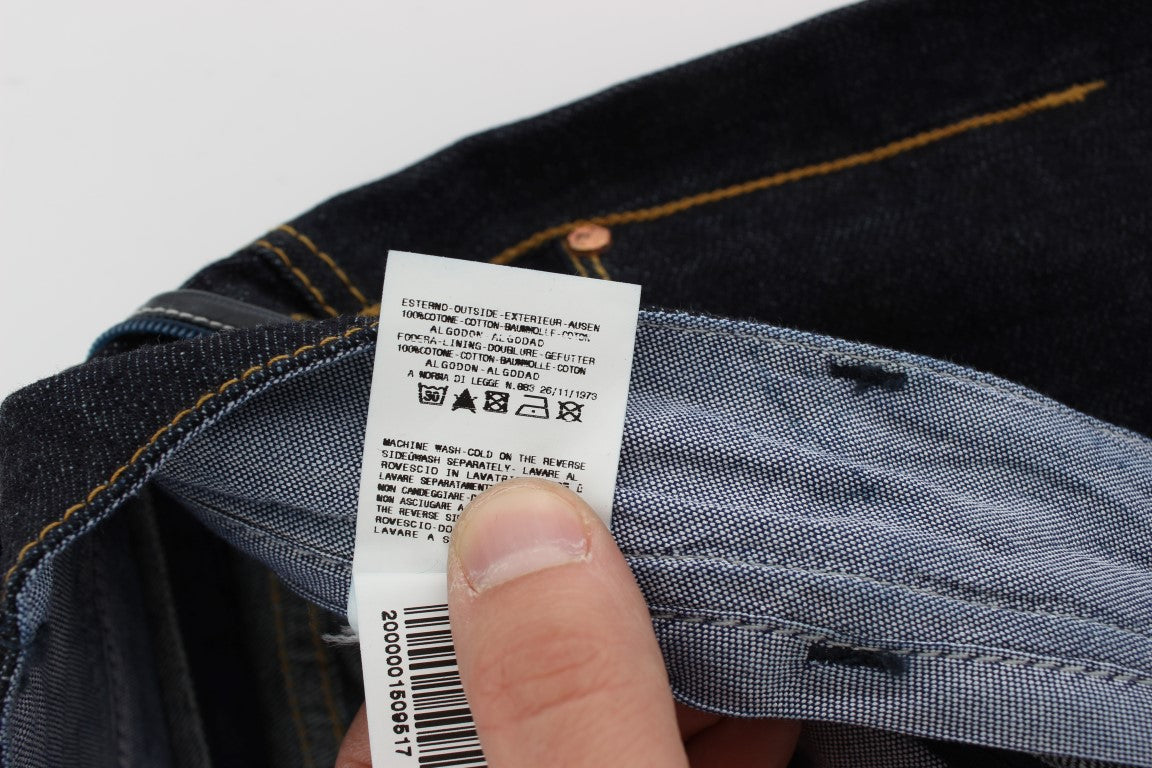 Blue Cotton Regular Straight Fit Jeans Acht