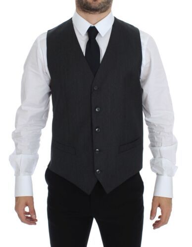 Gray Wool Formal Dress Vest Gilet Weste Dolce & Gabbana