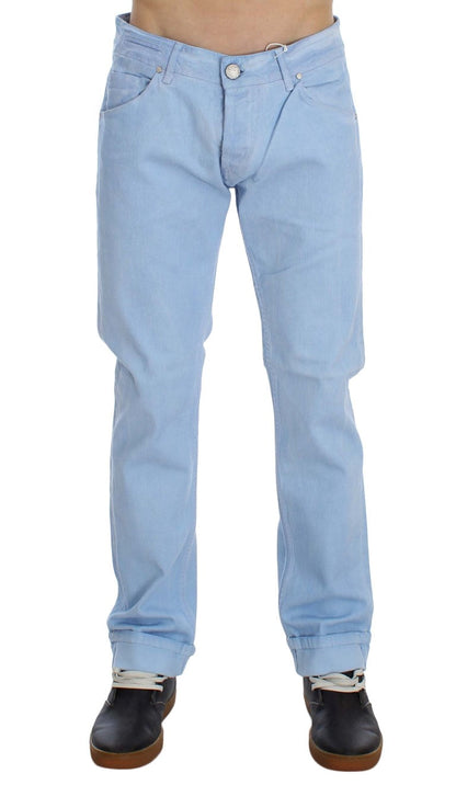 Blue Cotton Stretch Low Waist Fit Jeans Acht
