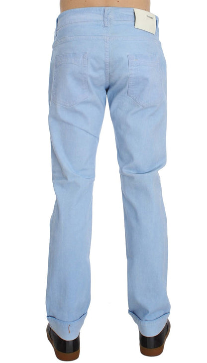 Blue Cotton Stretch Low Waist Fit Jeans Acht