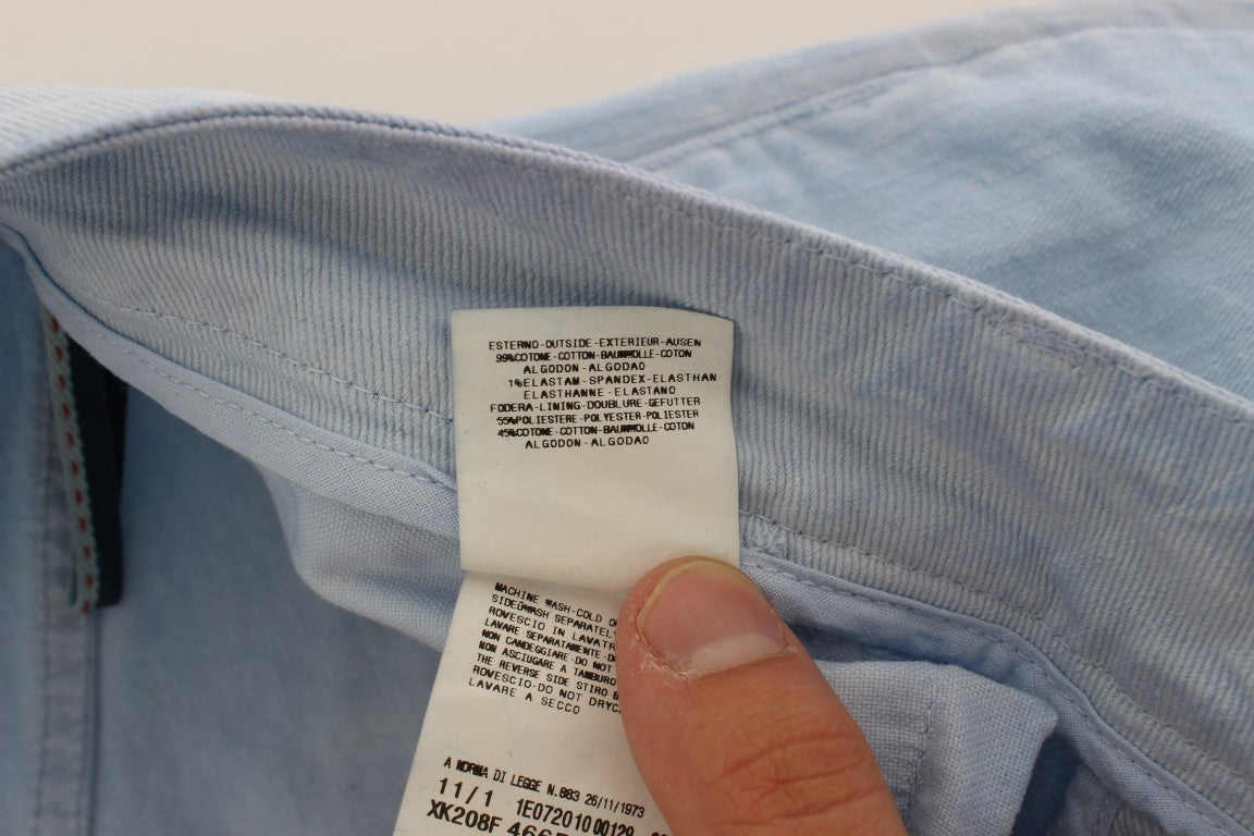 Blue Cotton Stretch Low Waist Fit Jeans Acht
