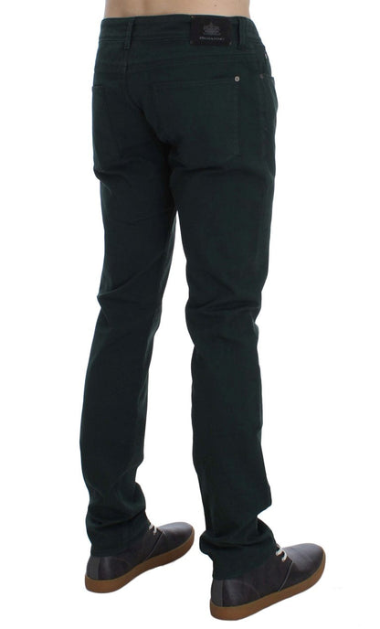 Green Cotton Denim Stretch Straight Fit Jeans Ermanno Scervino