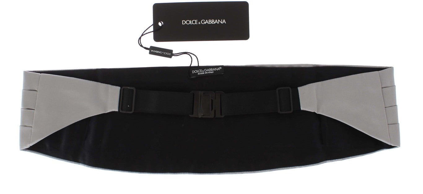 Silver Wide Belt Silk Cummerbund Dolce & Gabbana