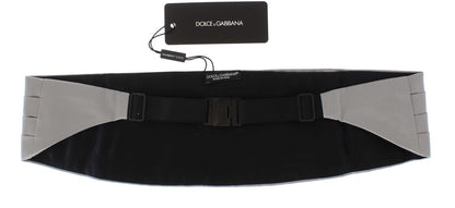 Silver Wide Belt Silk Cummerbund Dolce & Gabbana