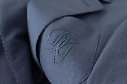 Blue Single Breasted Logo Blazer Jacket