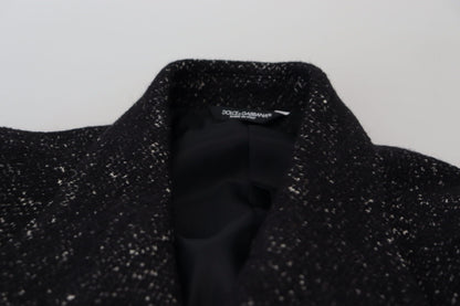 Black Wool Double Breasted Coat Men Jacket