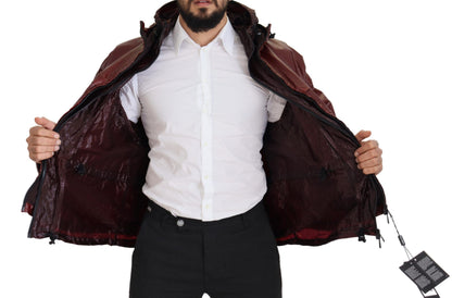 Bordeaux Cotton Hooded Full Zip Jacket