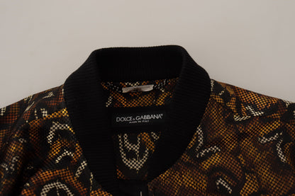Brown Feather Full Zip Blouson Jacket