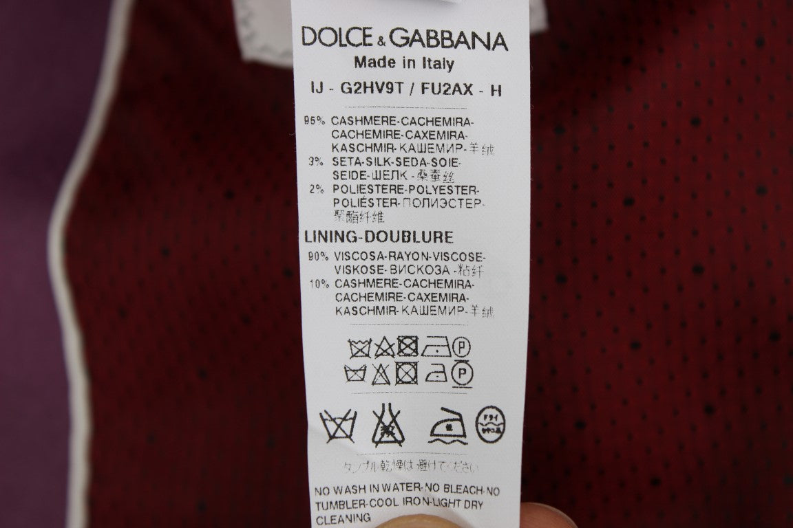 Purple Cashmere Slim Fit Blazer Jacket Dolce & Gabbana