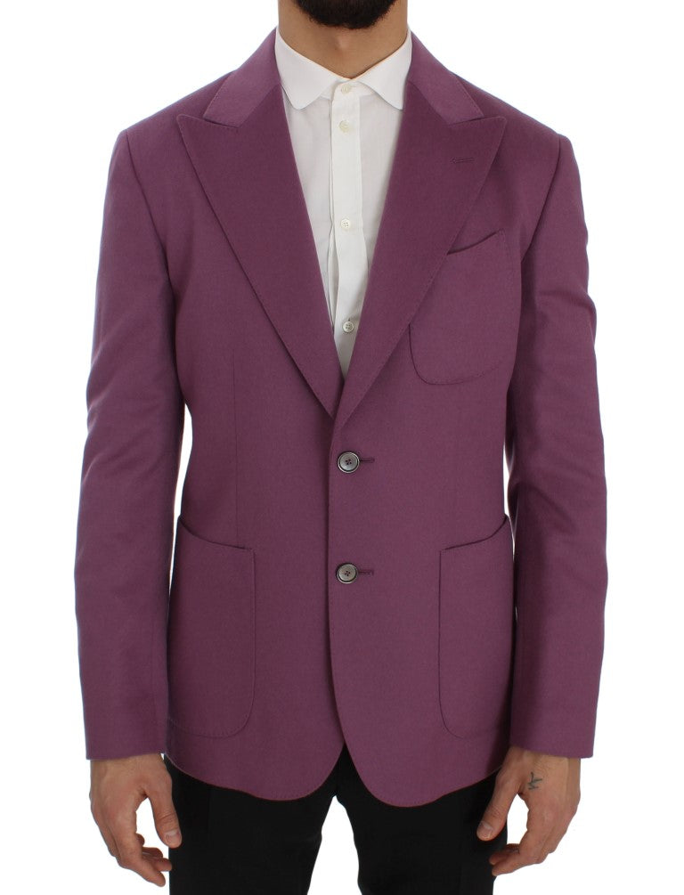 Purple Cashmere Slim Fit Blazer Jacket Dolce & Gabbana