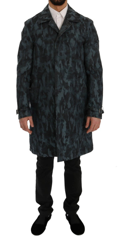 Blue Camouflage Trench Trench Dolce & Gabbana