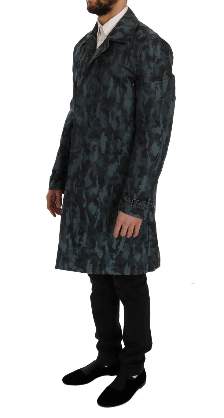 Blue Camouflage Trench Trench Dolce & Gabbana