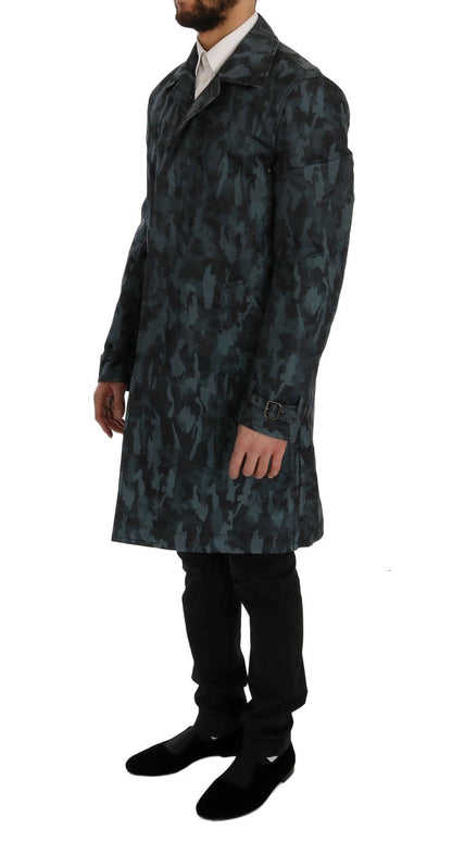 Blue Camouflage Trench Trench Dolce & Gabbana