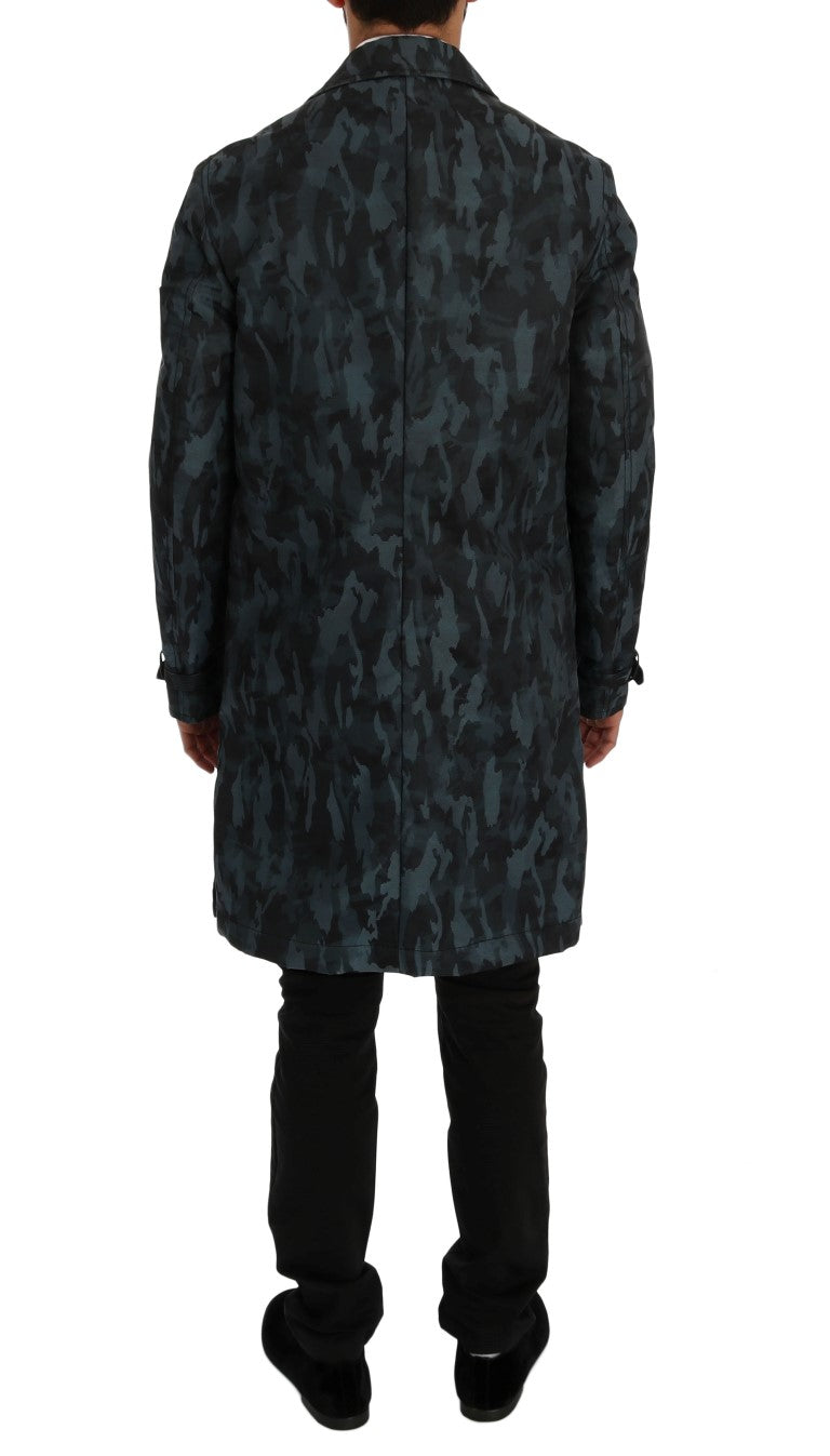 Blue Camouflage Trench Trench Dolce & Gabbana