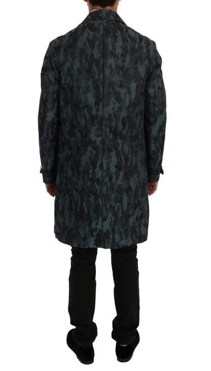 Blue Camouflage Trench Trench Dolce & Gabbana