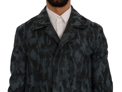 Blue Camouflage Trench Trench Dolce & Gabbana