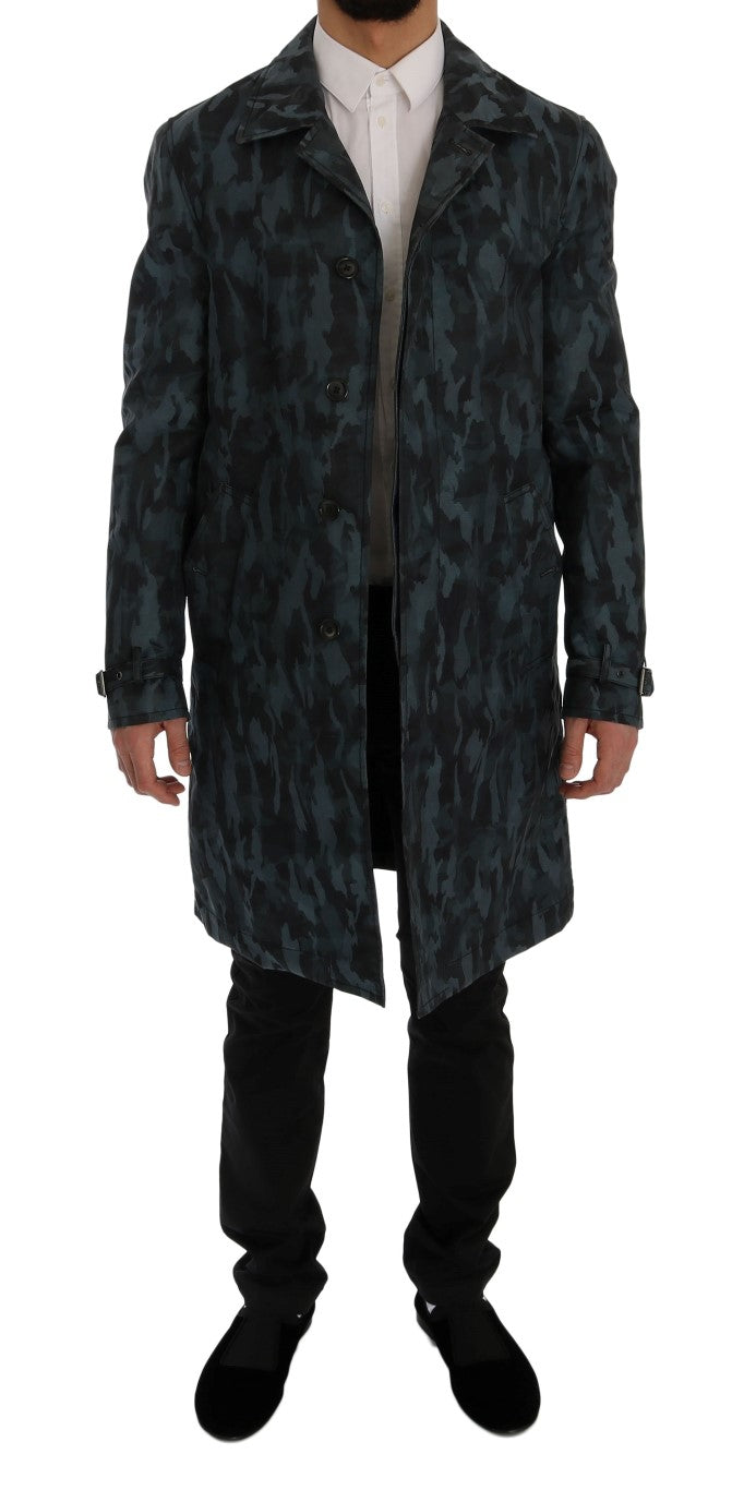 Blue Camouflage Trench Trench Dolce & Gabbana