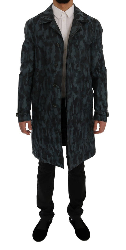Blue Camouflage Trench Trench Dolce & Gabbana