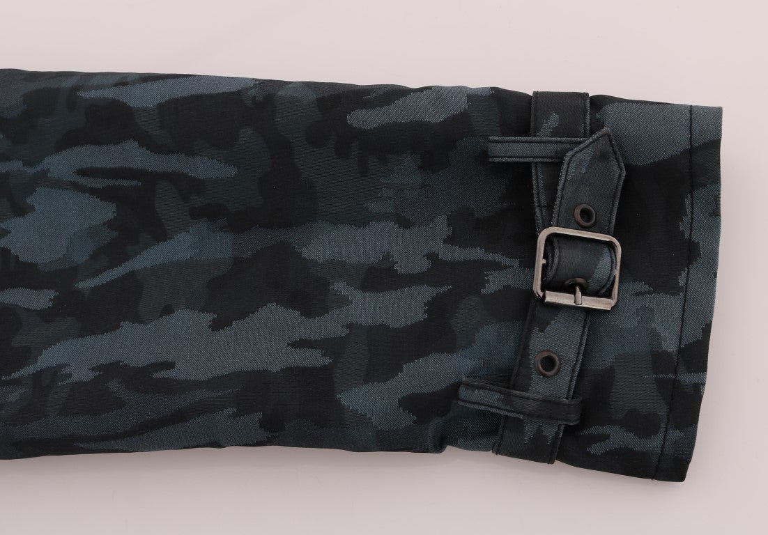 Blue Camouflage Trench Trench Dolce & Gabbana