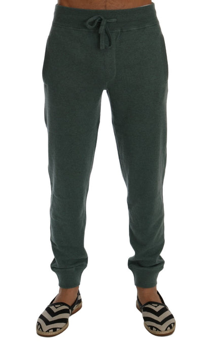 Green Cashmere Training Pants Dolce & Gabbana