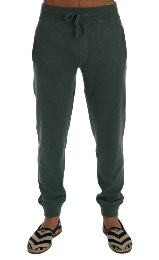 Green Cashmere Training Pants Dolce & Gabbana
