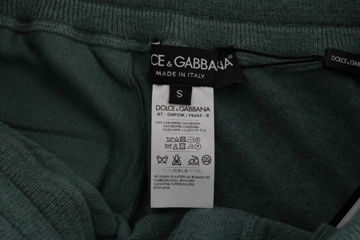 Green Cashmere Training Pants Dolce & Gabbana