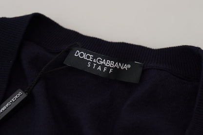 Blue Wool STAFF Down Cardigan Sweater