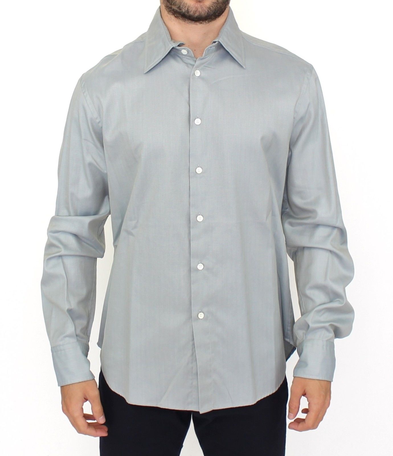 Gray Cotton Long Sleeve Casual Shirt Top Ermanno Scervino