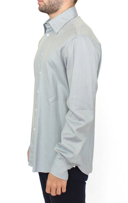Gray Cotton Long Sleeve Casual Shirt Top Ermanno Scervino