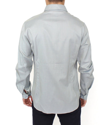 Gray Cotton Long Sleeve Casual Shirt Top Ermanno Scervino