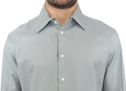 Gray Cotton Long Sleeve Casual Shirt Top Ermanno Scervino