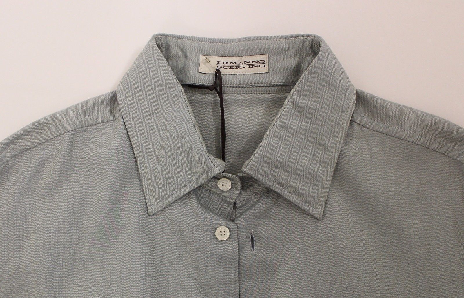 Gray Cotton Long Sleeve Casual Shirt Top Ermanno Scervino