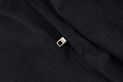 Gray Checked Cargo Trousers Stretch Pants